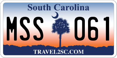 SC license plate MSS061