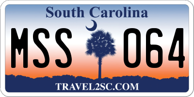 SC license plate MSS064
