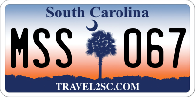 SC license plate MSS067