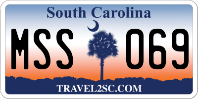 SC license plate MSS069
