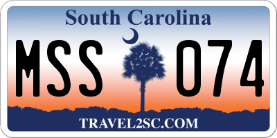 SC license plate MSS074