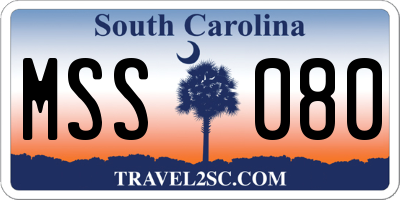 SC license plate MSS080