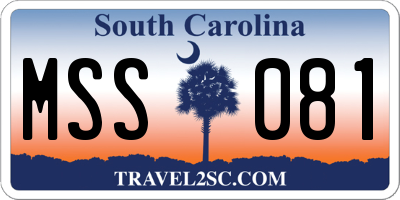 SC license plate MSS081