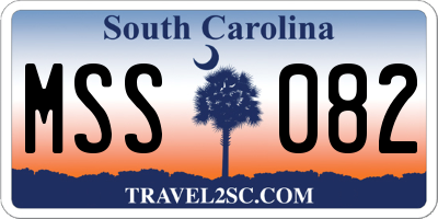 SC license plate MSS082