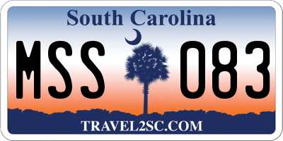 SC license plate MSS083