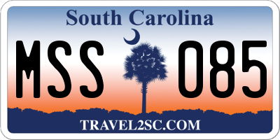 SC license plate MSS085