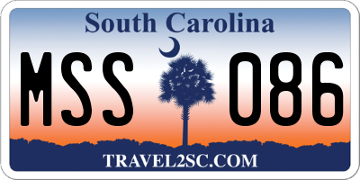 SC license plate MSS086