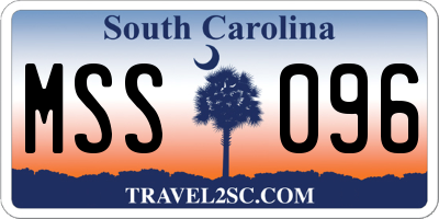 SC license plate MSS096