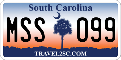 SC license plate MSS099