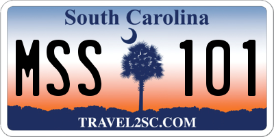 SC license plate MSS101