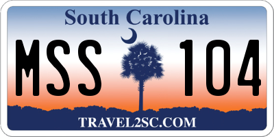 SC license plate MSS104