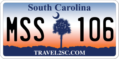 SC license plate MSS106