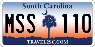 SC license plate MSS110