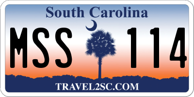 SC license plate MSS114