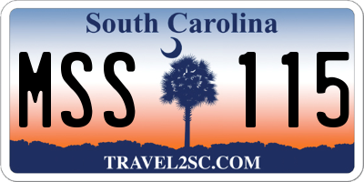 SC license plate MSS115
