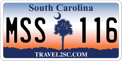 SC license plate MSS116