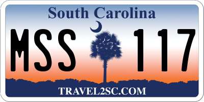 SC license plate MSS117