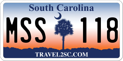 SC license plate MSS118