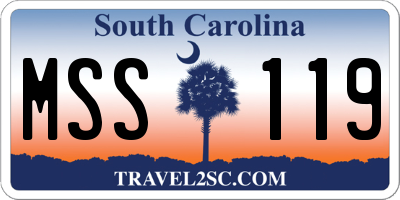 SC license plate MSS119