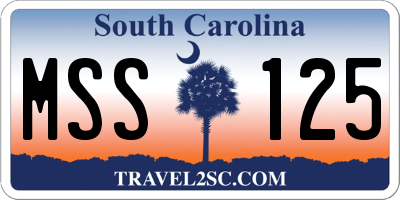 SC license plate MSS125