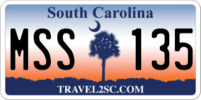 SC license plate MSS135