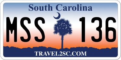 SC license plate MSS136