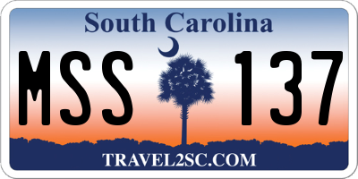 SC license plate MSS137