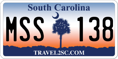 SC license plate MSS138
