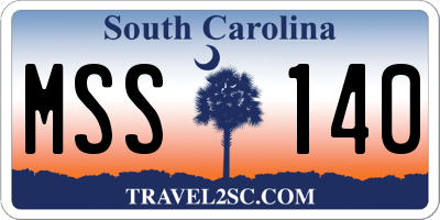 SC license plate MSS140