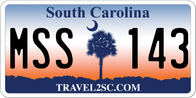 SC license plate MSS143