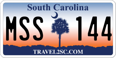 SC license plate MSS144