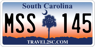 SC license plate MSS145