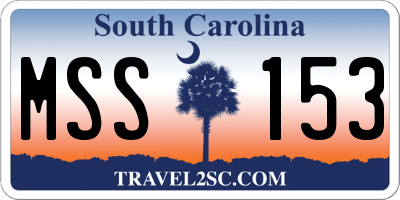 SC license plate MSS153