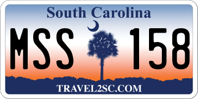 SC license plate MSS158