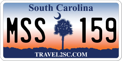 SC license plate MSS159