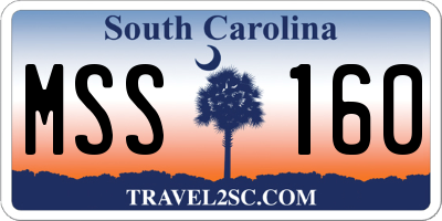 SC license plate MSS160