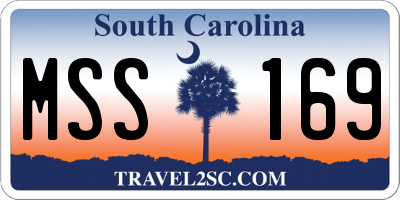 SC license plate MSS169