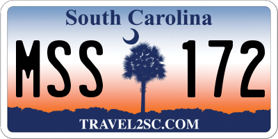 SC license plate MSS172