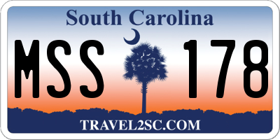 SC license plate MSS178