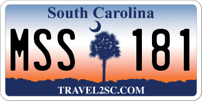 SC license plate MSS181