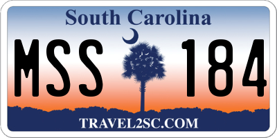 SC license plate MSS184
