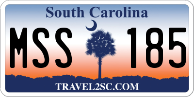 SC license plate MSS185