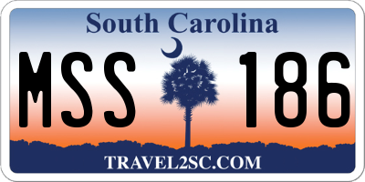 SC license plate MSS186