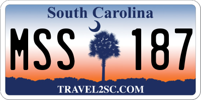 SC license plate MSS187