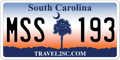 SC license plate MSS193