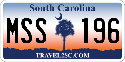 SC license plate MSS196