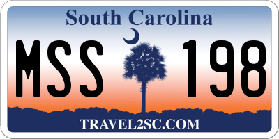 SC license plate MSS198