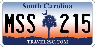 SC license plate MSS215