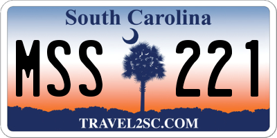SC license plate MSS221