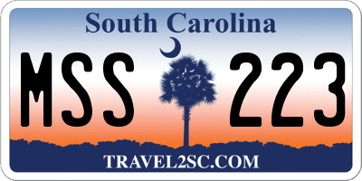 SC license plate MSS223
